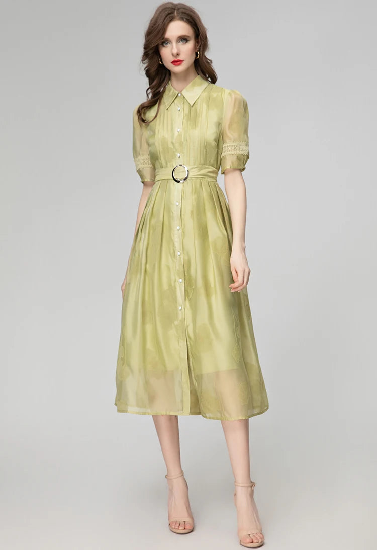 DRESS STYLE - SY929-Midi Dress-onlinemarkat-Light Green-XS - US 2-onlinemarkat