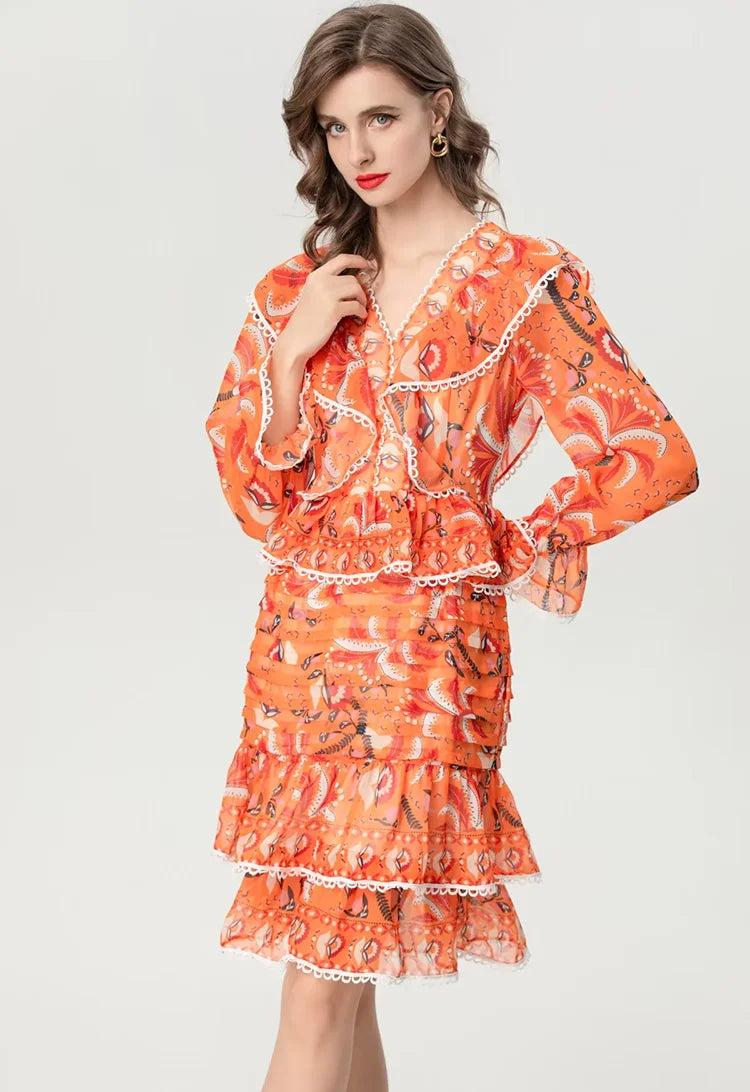 DRESS STYLE - SY1312-short dress-onlinemarkat-Orange-XS - US 2-onlinemarkat