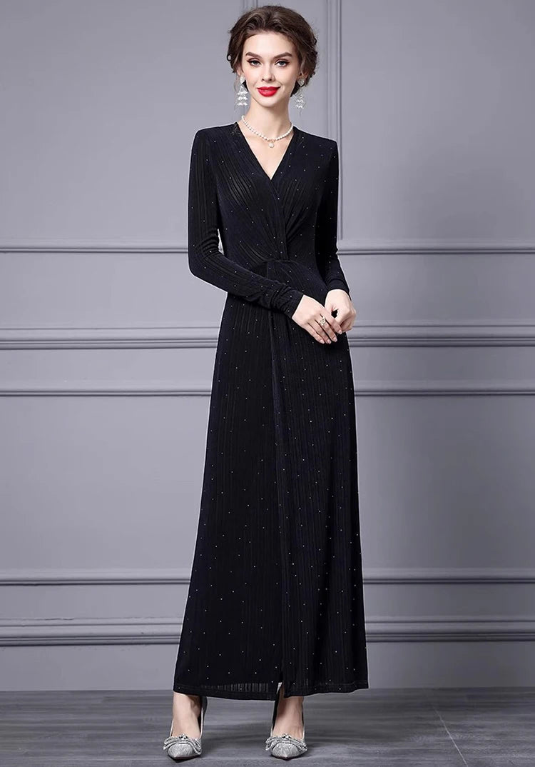 DRESS STYLE - SY1694-maxi dress-onlinemarkat-black-XS - US 2-onlinemarkat