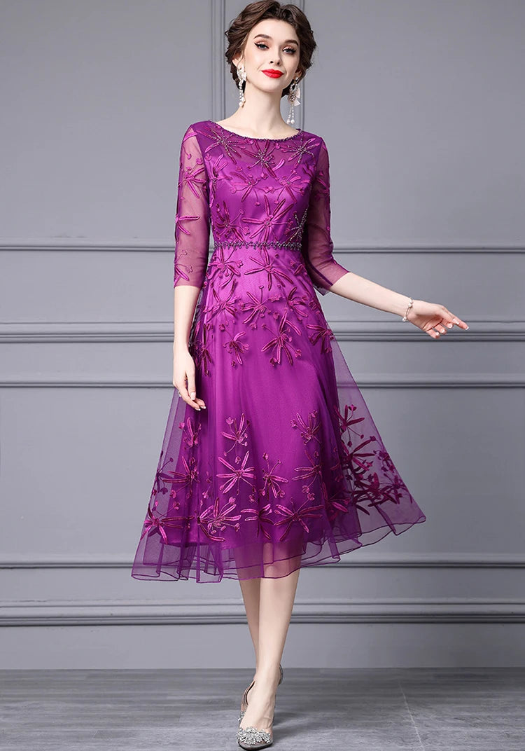 DRESS STYLE - SY1046-Midi Dress-onlinemarkat-Lotus root color-XS - US 2-onlinemarkat