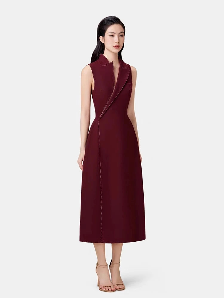 DRESS STYLE - SY1380-Midi Dress-onlinemarkat-Red-XS - US 2-onlinemarkat