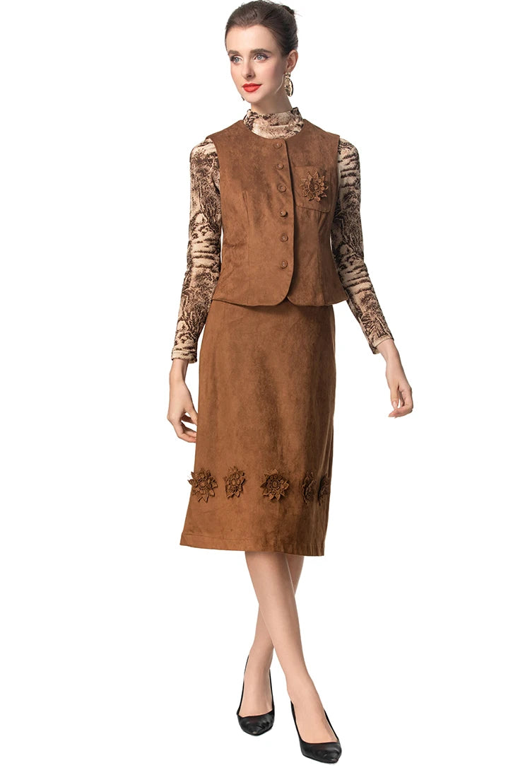 SUIT STYLE - SY1571-Suits and Sets-onlinemarkat-Light Brown-XS - US 2-onlinemarkat