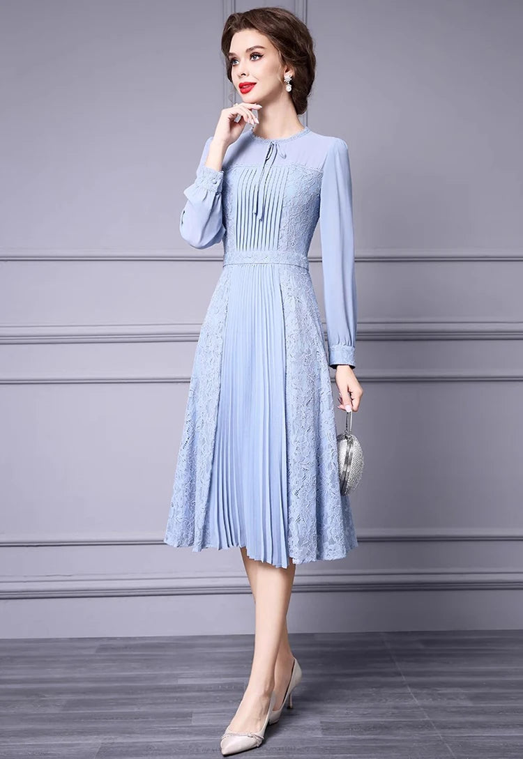 DRESS STYLE - SY1346-Midi Dress-onlinemarkat-Sky Blue-XS - US 2-onlinemarkat