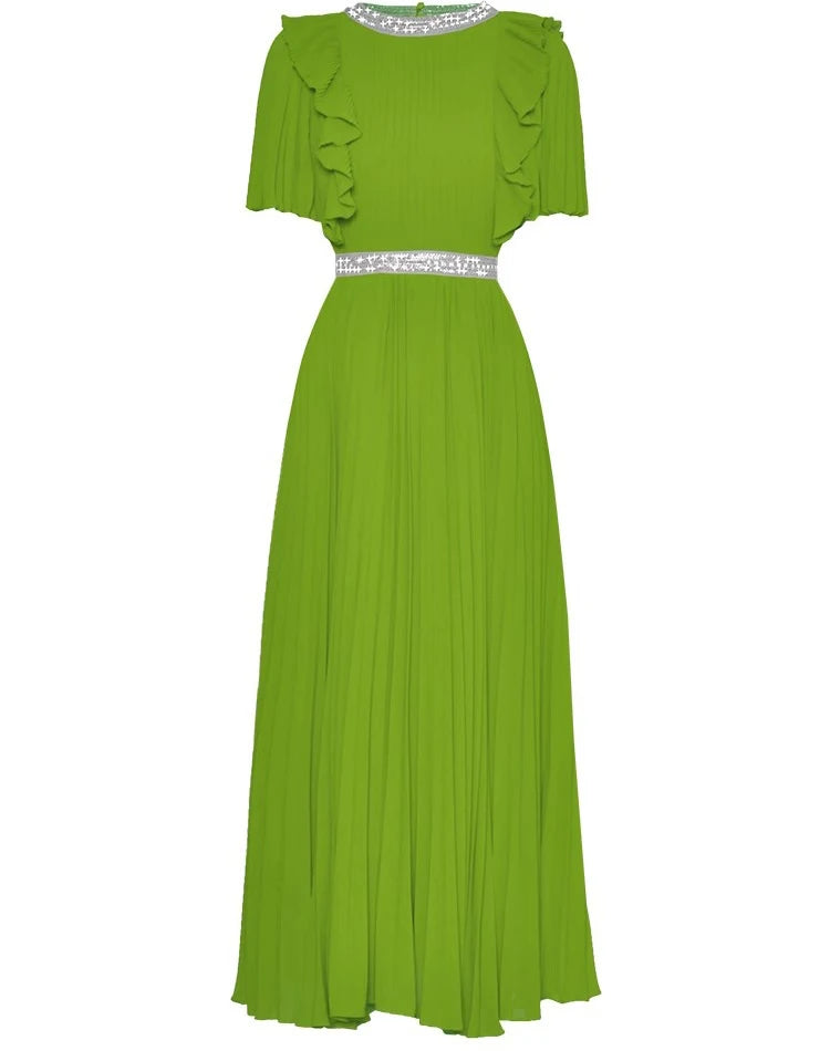 DRESS STYLE - SY1289-maxi dress-onlinemarkat-green-M - US 6-onlinemarkat