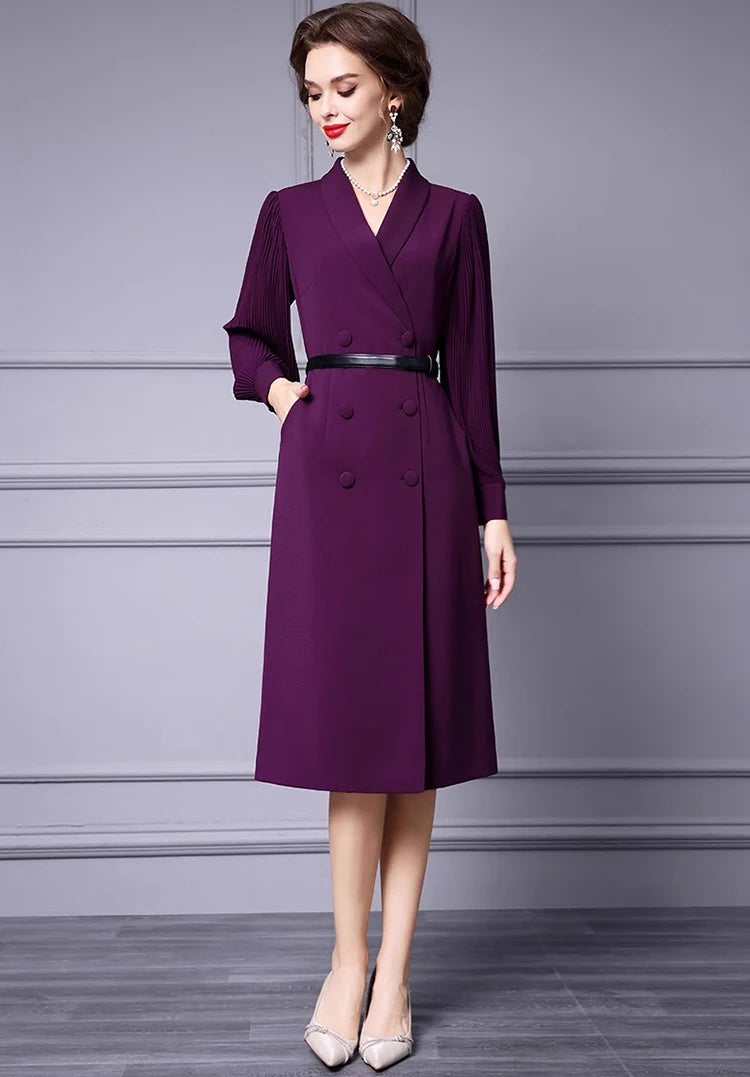 DRESS STYLE - SY1394-Midi Dress-onlinemarkat-Purple-S - US 4-onlinemarkat