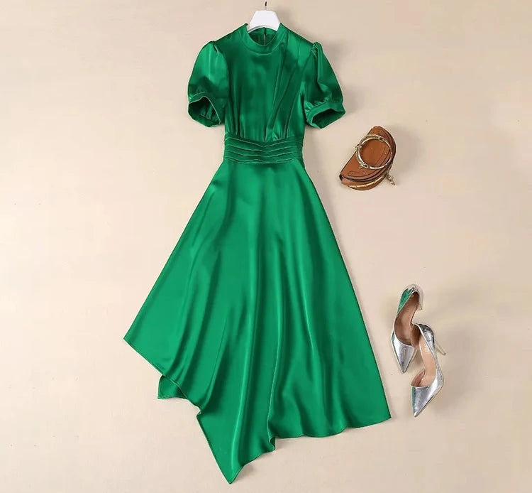 DRESS STYLE - SY930-Midi Dress-onlinemarkat-Green-L - US 8-onlinemarkat