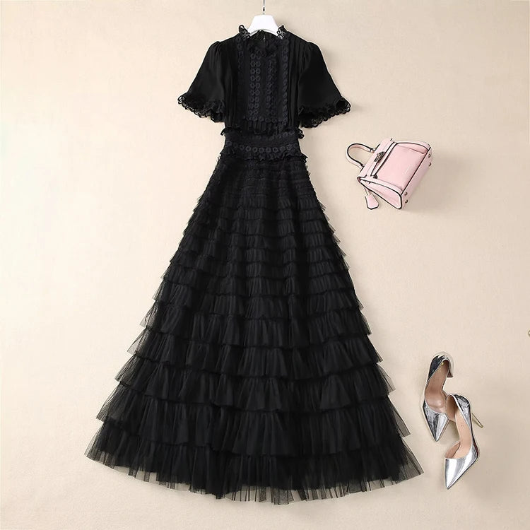 DRESS STYLE - SY1800-maxi dress-onlinemarkat-XS - US 2-Black-onlinemarkat