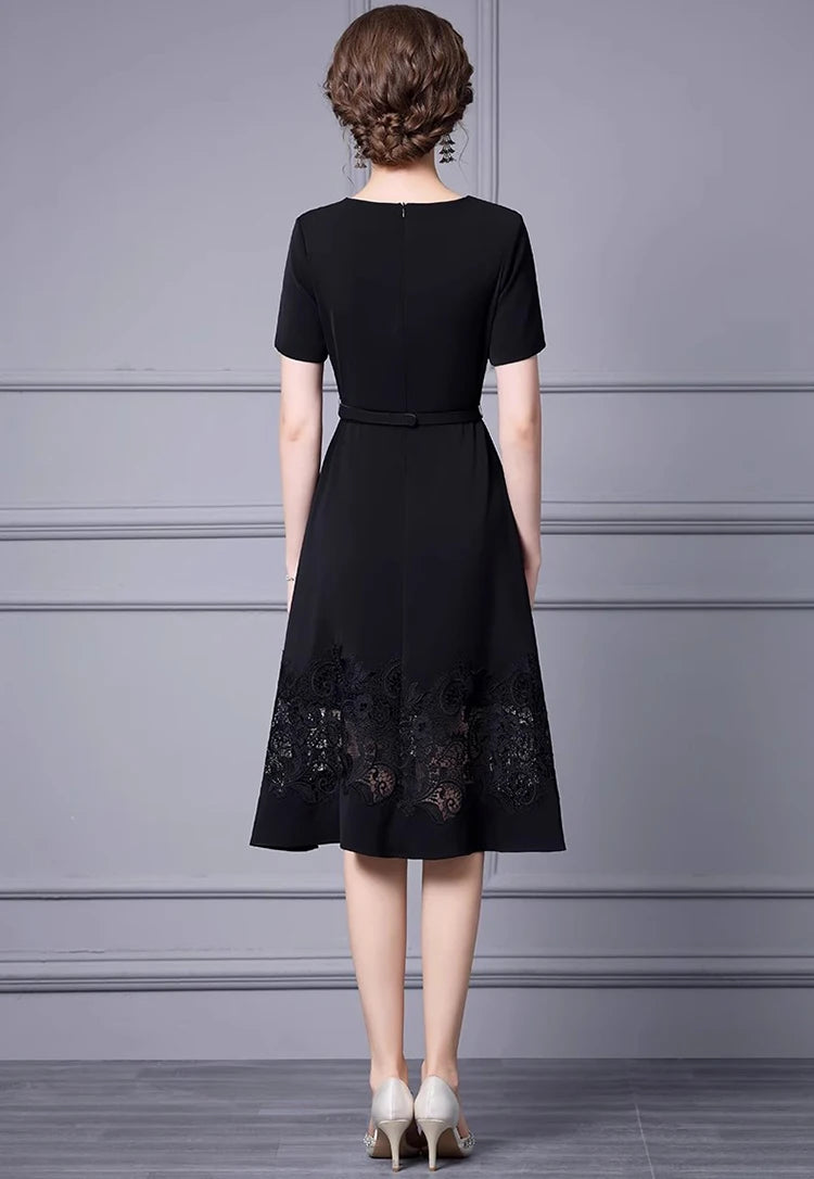 DRESS STYLE - SY1122-short dress-onlinemarkat-Black-XS - US 2-onlinemarkat