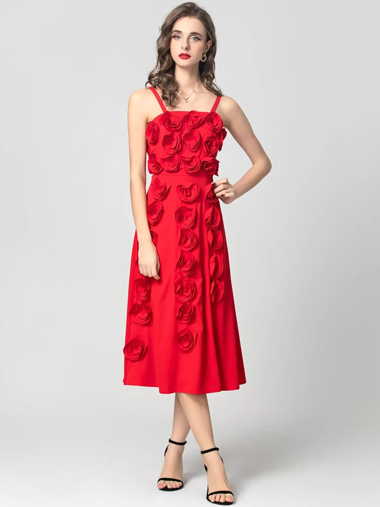 DRESS STYLE - SY1797-Midi Dress-onlinemarkat-XS - US 2-Red-onlinemarkat