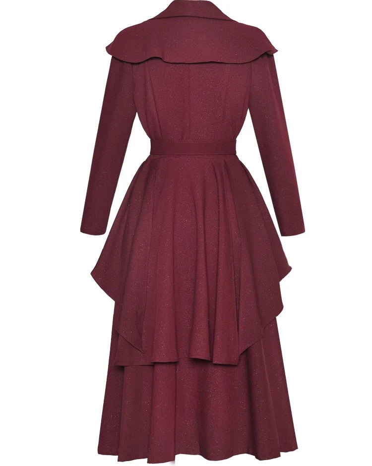 DRESS STYLE - SY1696-Midi Dress-onlinemarkat-Claret-XS - US 2-onlinemarkat