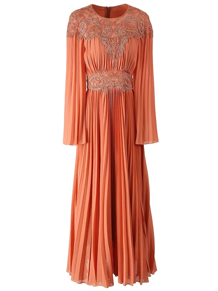 DRESS STYLE - SY1837-maxi dress-onlinemarkat-XS - US 2-Orange-onlinemarkat