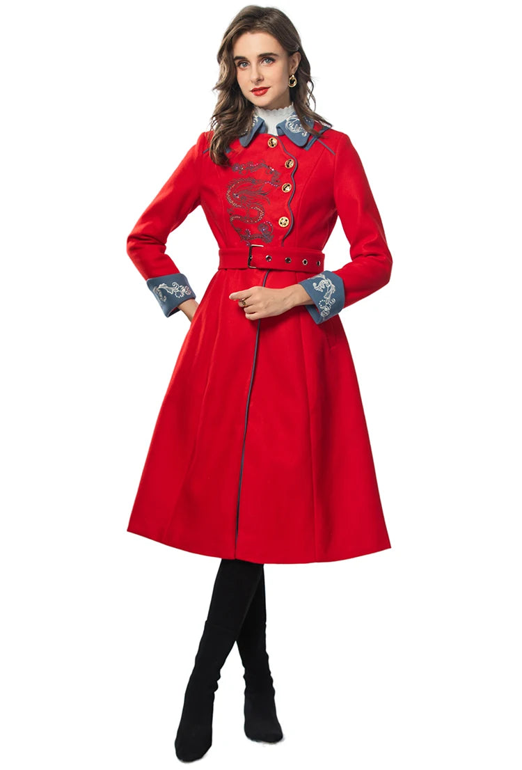 COAT STYLE - SY1398-jacket-onlinemarkat-Red-XS - US 2-onlinemarkat