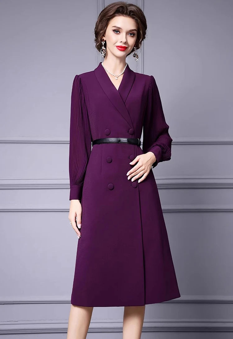 DRESS STYLE - SY1394-Midi Dress-onlinemarkat-Purple-S - US 4-onlinemarkat