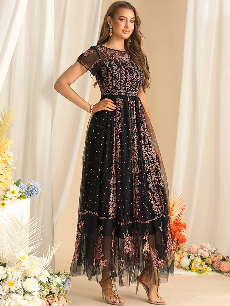 DRESS STYLE - SY1595-maxi dress-onlinemarkat-black-XS - US 2-onlinemarkat