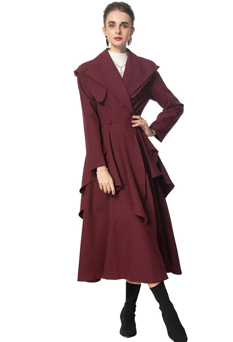 COAT STYLE - SY1665-jacket-onlinemarkat-Burgundy-XS - US 2-onlinemarkat