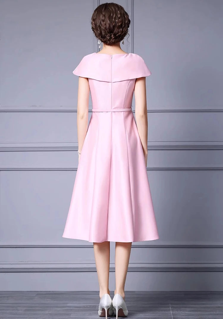 DRESS STYLE - SY1255-Midi Dress-onlinemarkat-Pink-XS - US 2-onlinemarkat