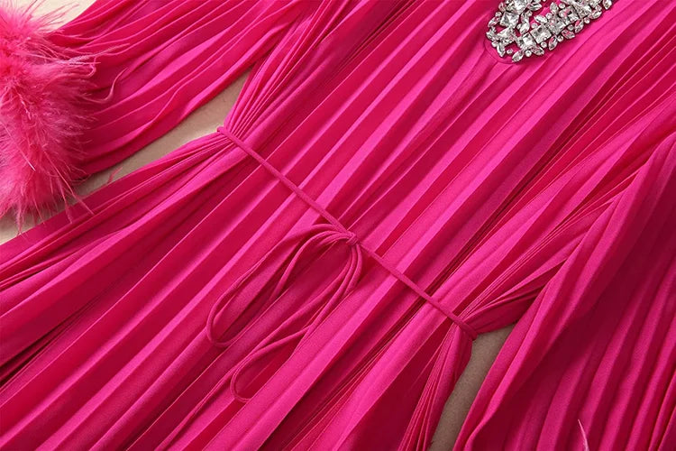 DRESS STYLE - SY1499-maxi dress-onlinemarkat-Fuchsia-S - US 4-onlinemarkat