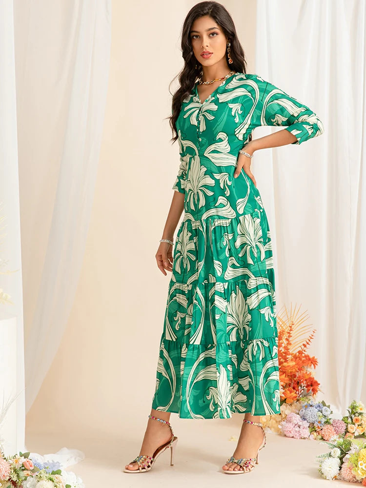 DRESS STYLE - SY1496-maxi dress-onlinemarkat-green-XS - US 2-onlinemarkat