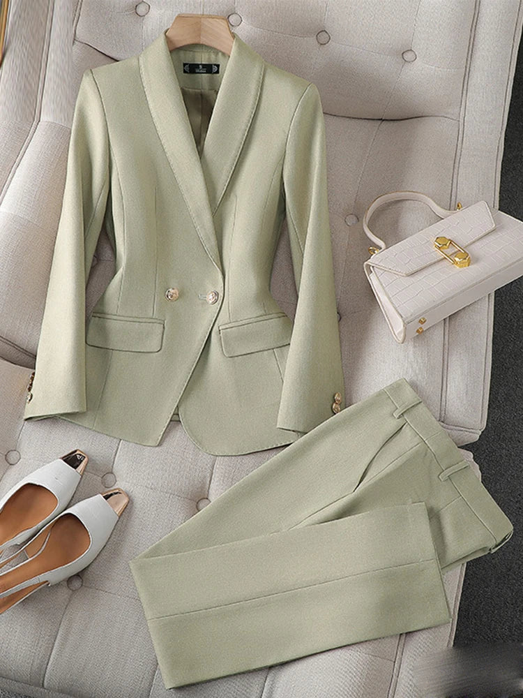 SUIT STYLE - SY1477-Suits and Sets-onlinemarkat-Green Pant Suits-XXL - US 12-onlinemarkat