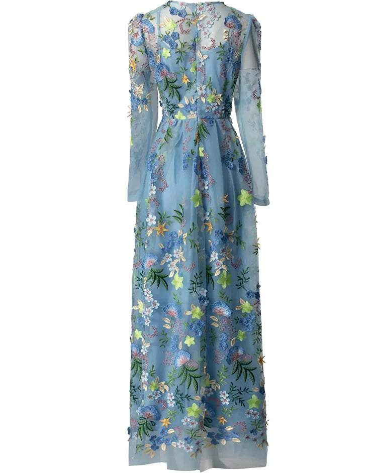 DRESS STYLE - SY1318-maxi dress-onlinemarkat-Blue-XS - US 2-onlinemarkat