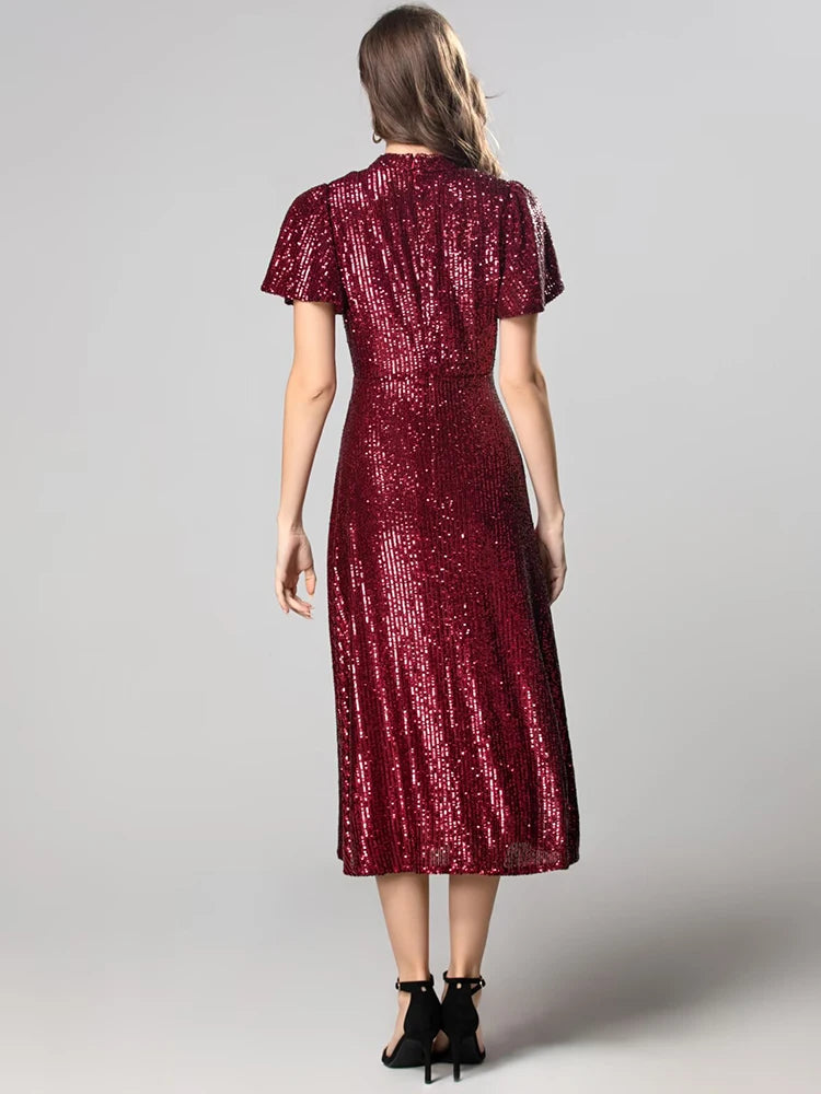 DRESS STYLE - SY1860-Midi Dress-onlinemarkat-XS - US 2-Claret-onlinemarkat