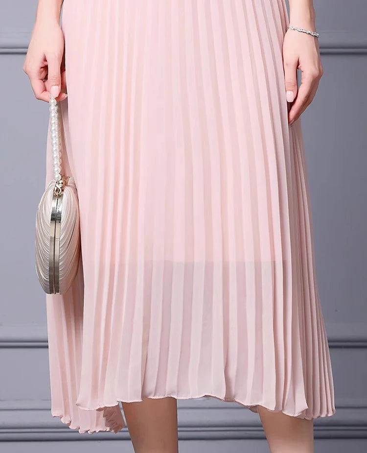 DRESS STYLE - SY1147-Midi Dress-onlinemarkat-Pink-XS - US 2-onlinemarkat