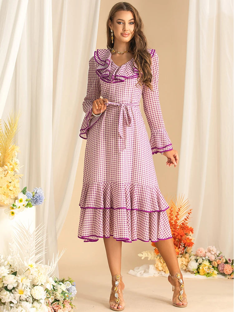 DRESS STYLE - SY1581-Midi Dress-onlinemarkat-Lavender-XS - US 2-onlinemarkat