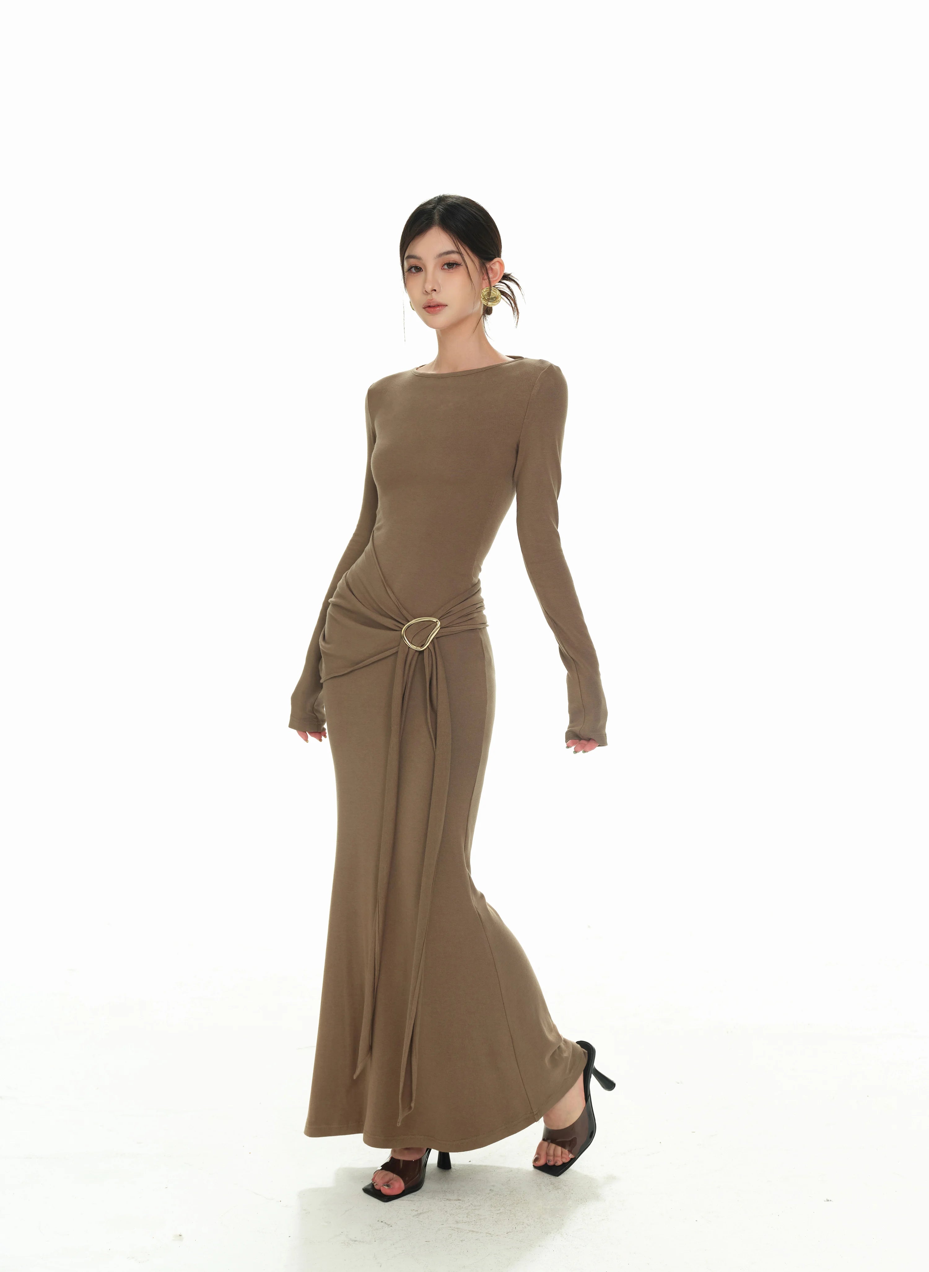 DRESS STYLE - SY1874-maxi dress-onlinemarkat-XS - US 2-Camel-onlinemarkat