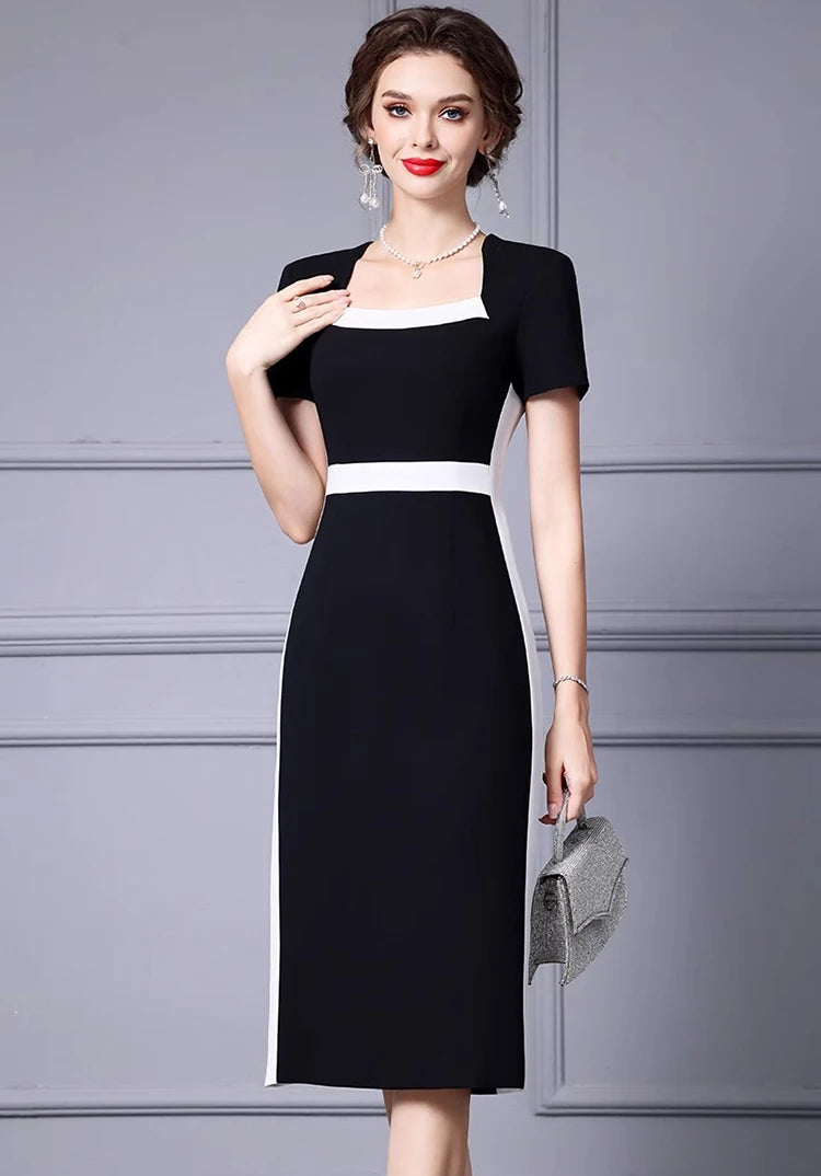 DRESS STYLE - SY1281-Midi Dress-onlinemarkat-black-XS - US 2-onlinemarkat