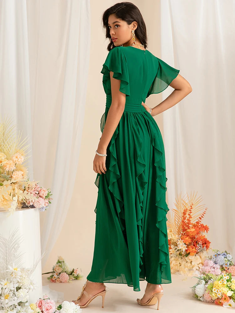 DRESS STYLE - SY1455-maxi dress-onlinemarkat-green-XS - US 2-onlinemarkat