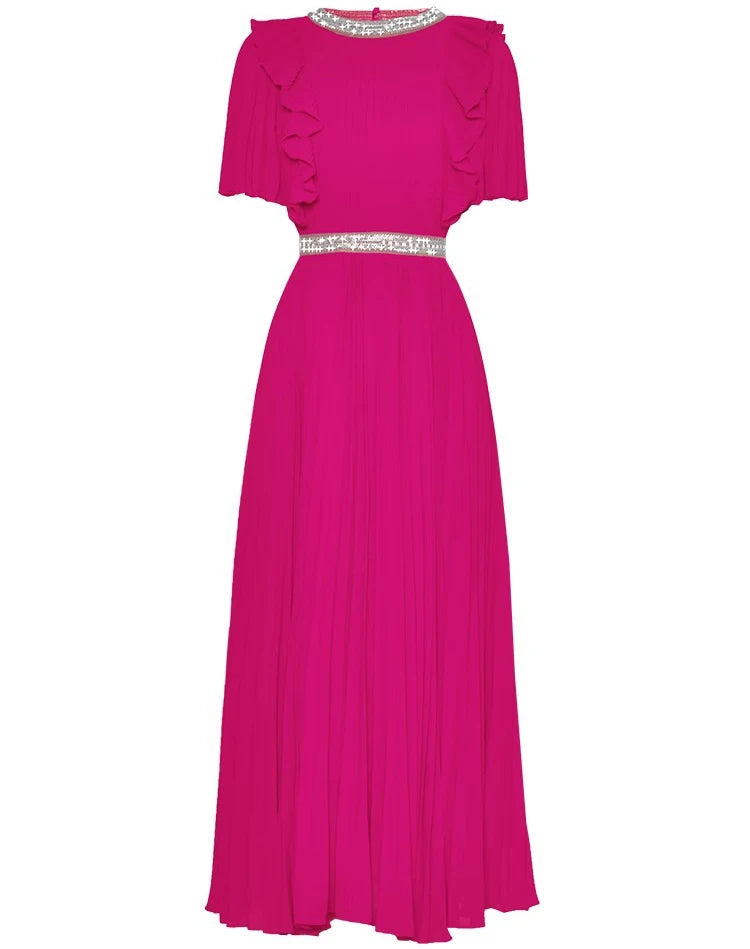 DRESS STYLE - SY1289-maxi dress-onlinemarkat-Fuchsia-S - US 4-onlinemarkat