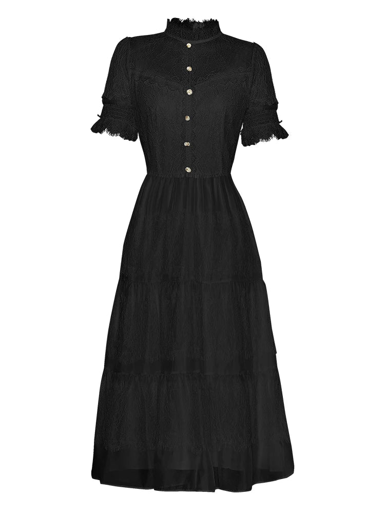 DRESS STYLE - SY1083-Midi Dress-onlinemarkat-Black-XS - US 2-onlinemarkat