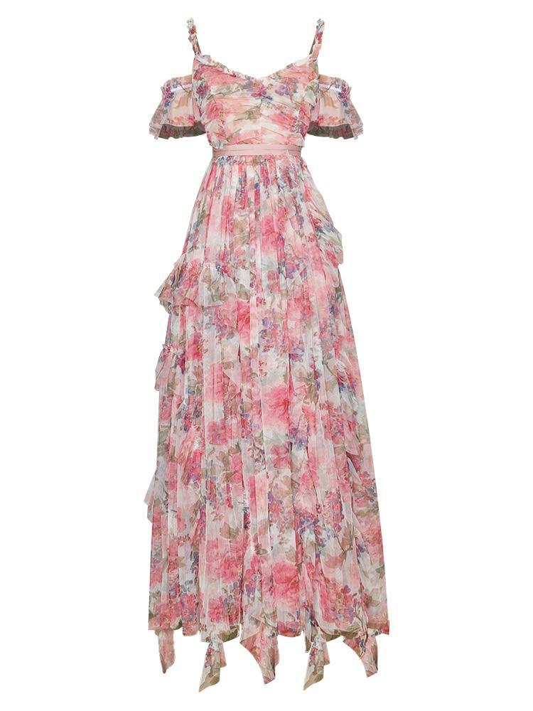 Summer Strap Floral printed Dress - WF174