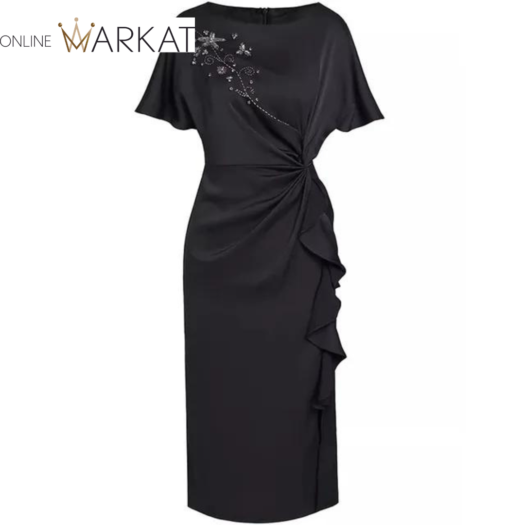 DRESS STYLE - SY1152-Midi Dress-onlinemarkat-Black-M - US 6-onlinemarkat