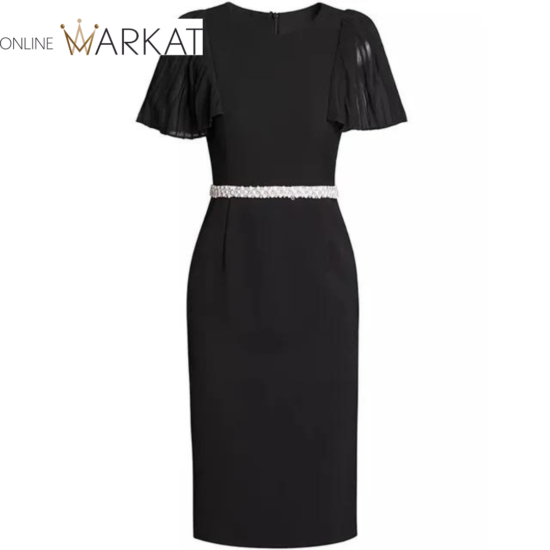 DRESS STYLE - SY1256-Midi Dress-onlinemarkat-Black-L - US 8-onlinemarkat