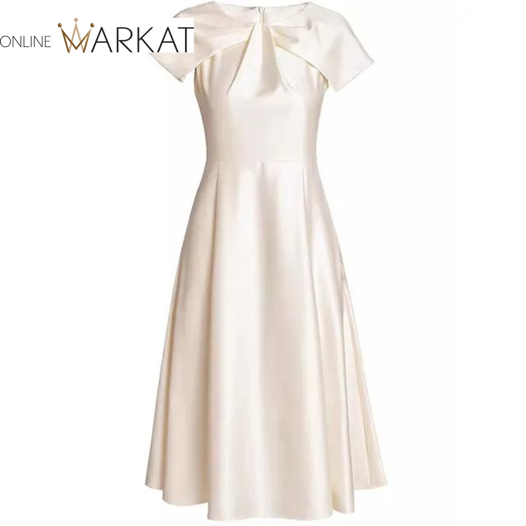 DRESS STYLE - SY1255-Midi Dress-onlinemarkat-Ivory-XS - US 2-onlinemarkat