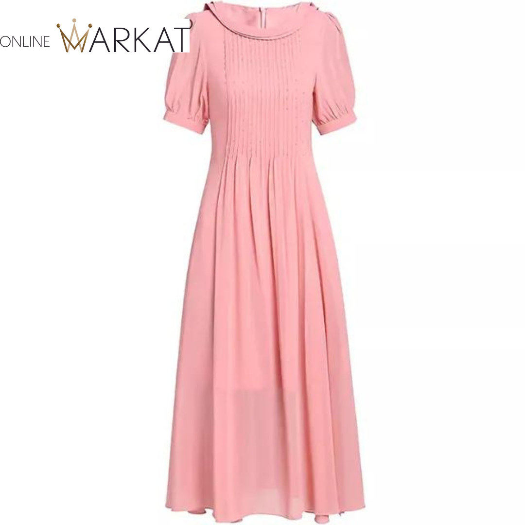 DRESS STYLE - SY1151-Midi Dress-onlinemarkat-Pink-XS - US 2-onlinemarkat