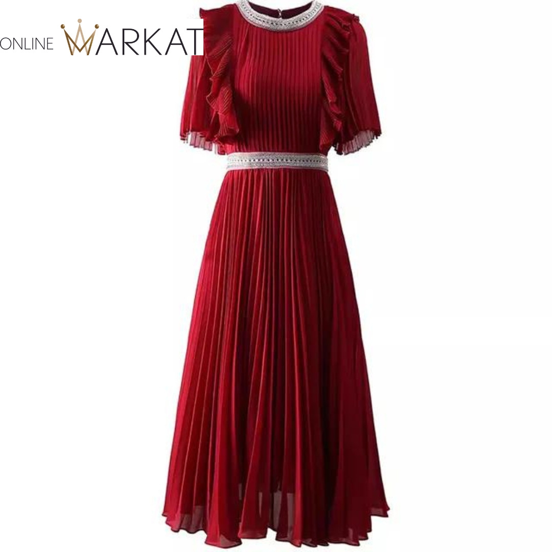 DRESS STYLE - SY1252-maxi dress-onlinemarkat-Claret-XL - US 10-onlinemarkat