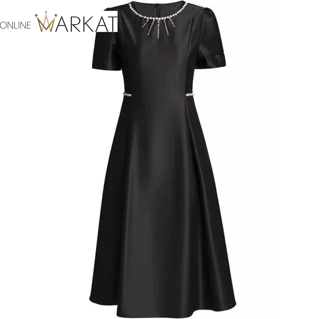 DRESS STYLE - SY1254-Midi Dress-onlinemarkat-Black-XL - US 10-onlinemarkat