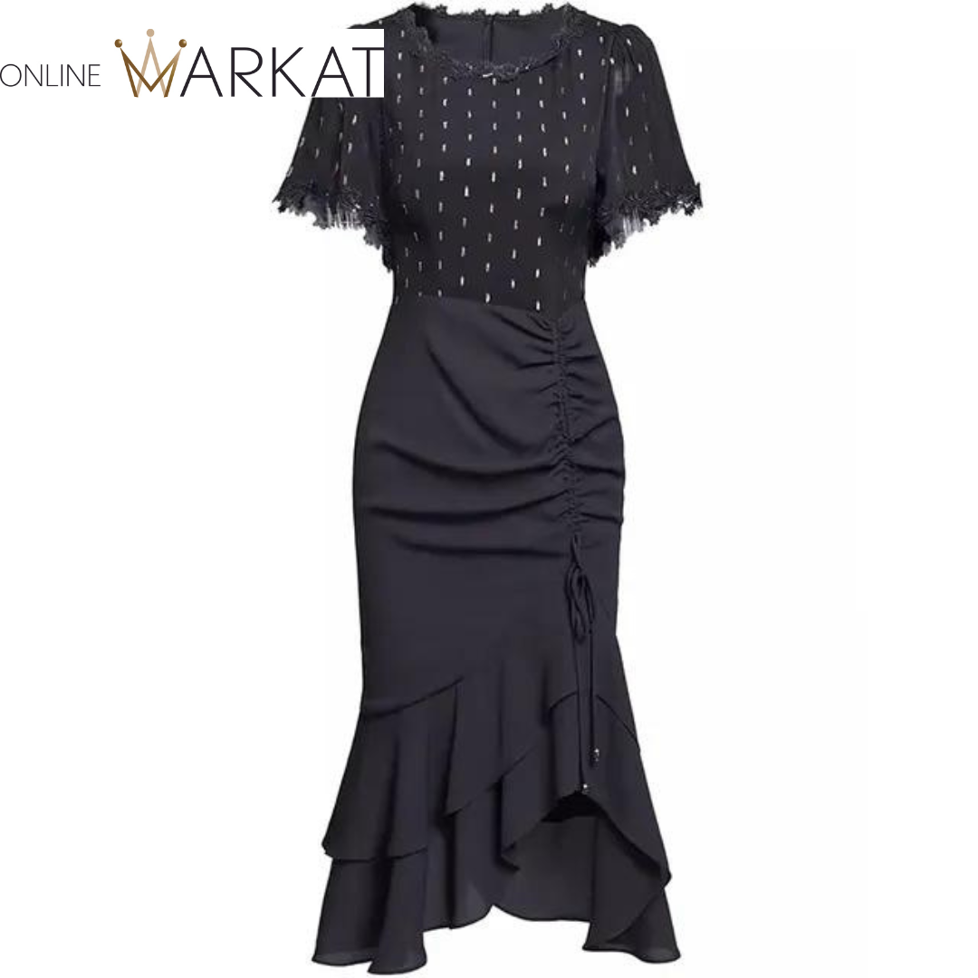 DRESS STYLE - SY1345-short dress-onlinemarkat-Black-M - US 6-onlinemarkat