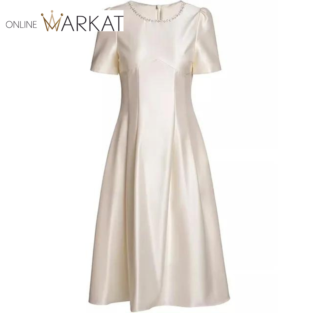 DRESS STYLE - SY1291-Midi Dress-onlinemarkat-Khaki-XL-onlinemarkat