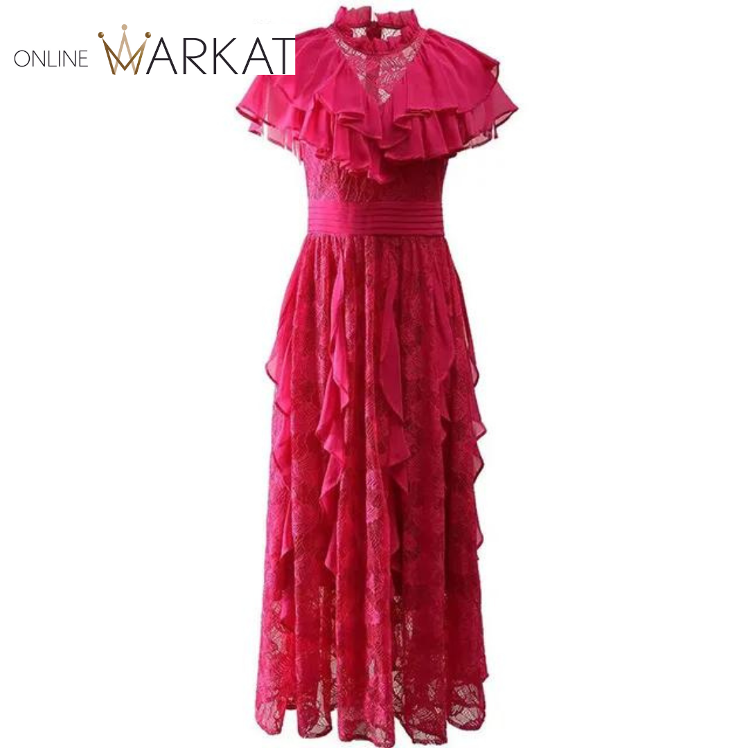 DRESS STYLE - SY1283-maxi dress-onlinemarkat-Red-M - US 6-onlinemarkat