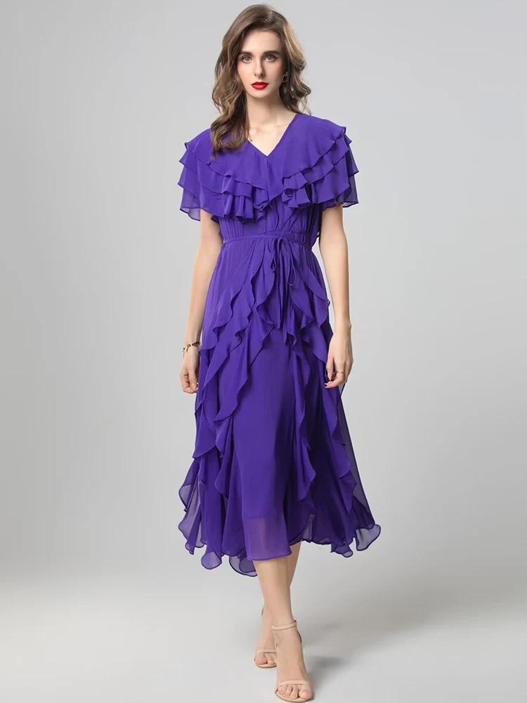 DRESS STYLE - SY1828-Midi Dress-onlinemarkat-XS - US 2-PURPLE-onlinemarkat