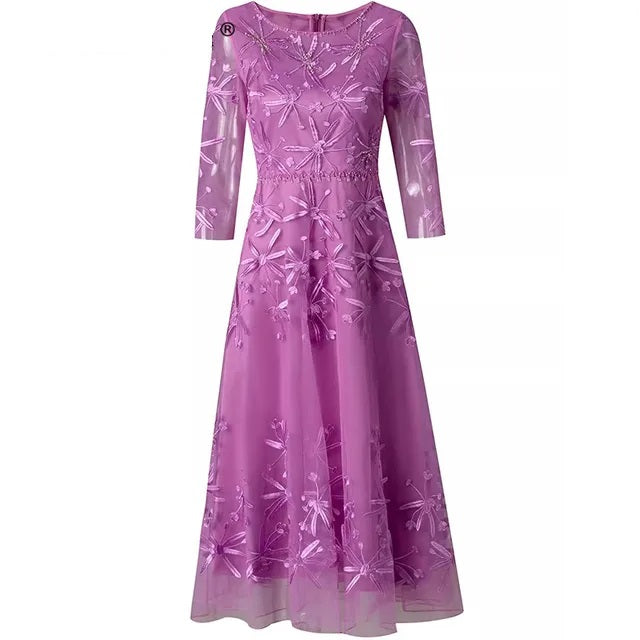 DRESS STYLE - SY1046-Midi Dress-onlinemarkat-Lavender-XS - US 2-onlinemarkat